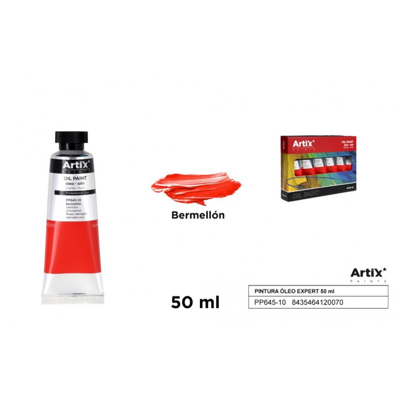 Colore ad Olio Rosso Vermiglio - tubo 50 ml - Artix - offerte online colori ad olio