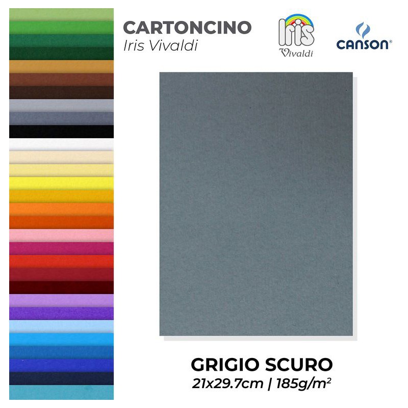 Canson Carta colorata GRIGIO SCURO - 50ff A4 185gr - IRIS VIVALDI