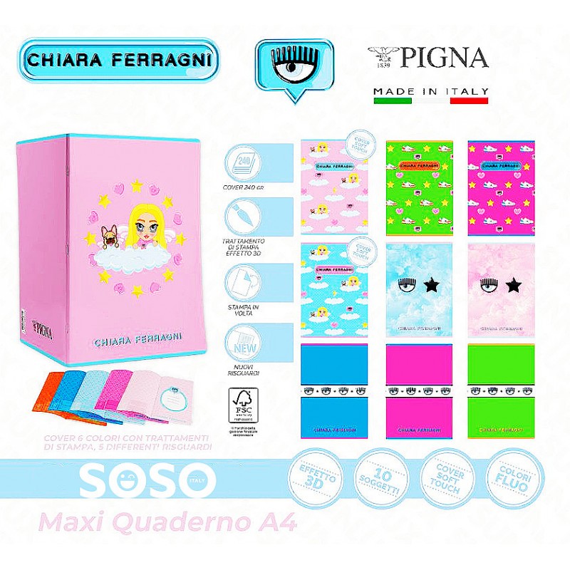 Maxi quaderno A4 chiara ferragni rigatura 1r - 1