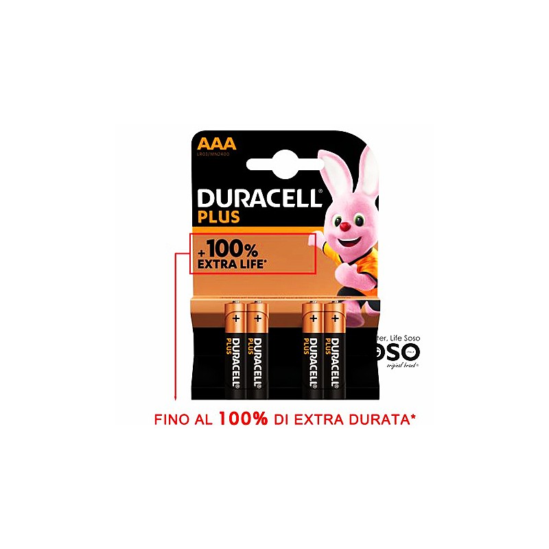 Duracella batterie plus stilo AAA 4pz - 1