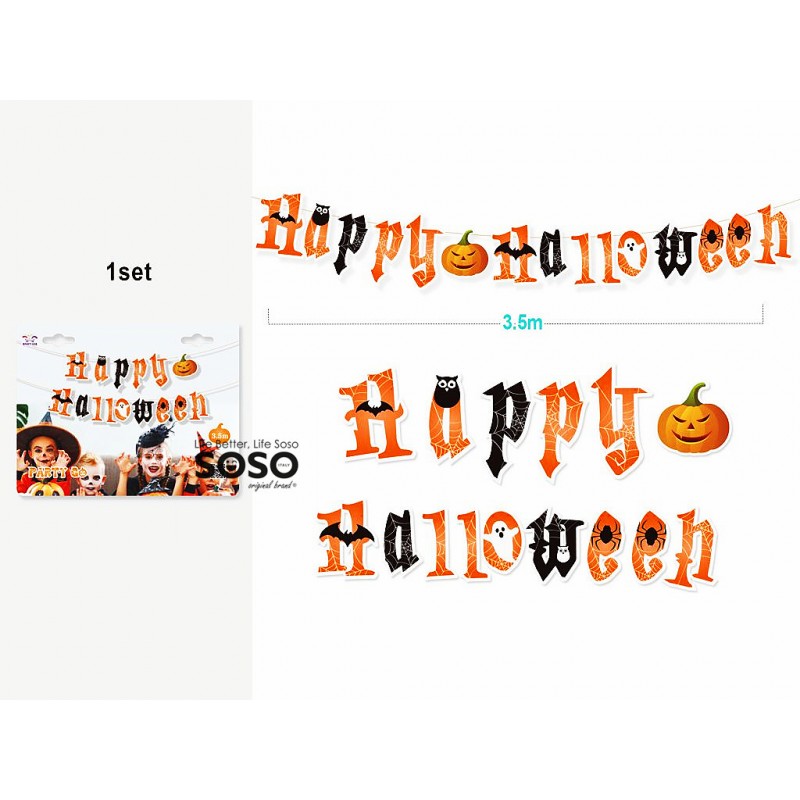 Striscia decorativo happy halloween 3.5m15pz - 1