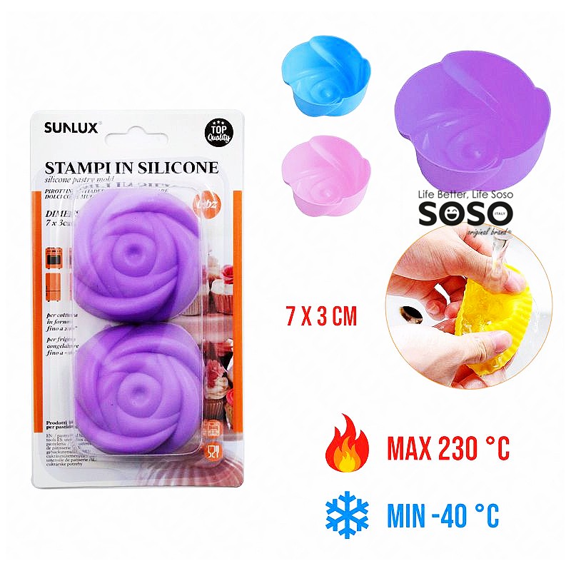 Stampi in silicone rosa 6pcs 7x3cm max 230°c/min 40°c - 1