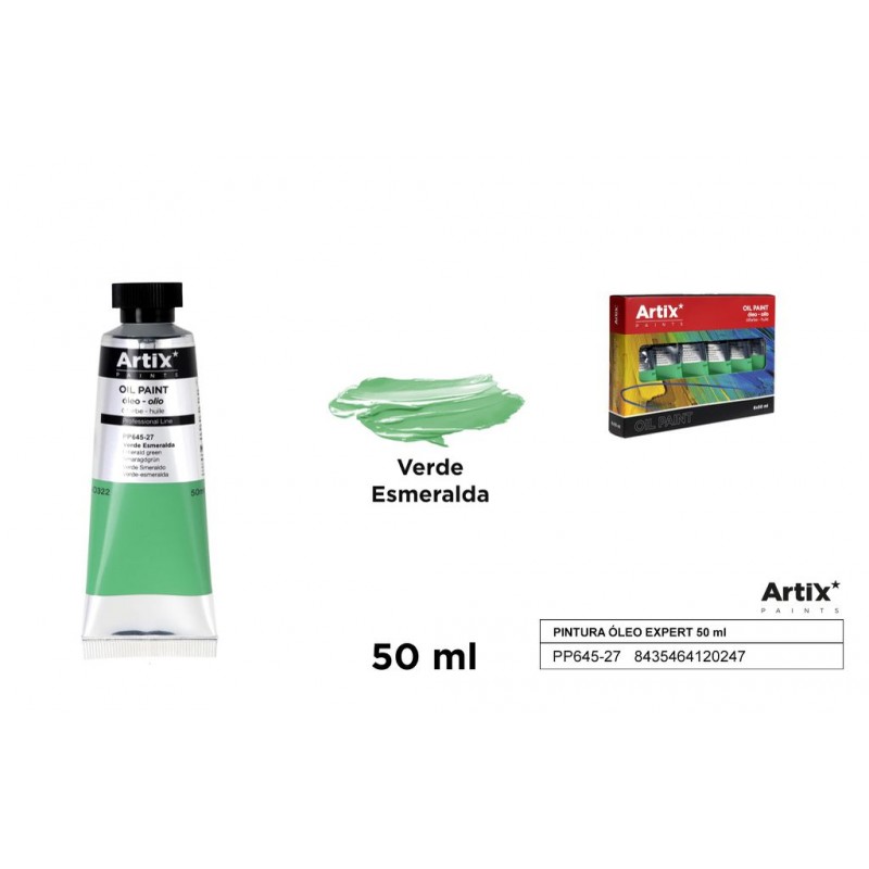 Colore ad Olio Verde Smeraldo - tubo 50 ml - Artix - offerte online colori ad olio