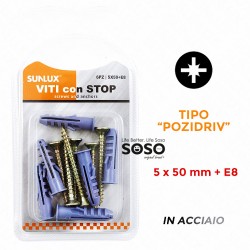 Viti con stop tipo poziriv 5.0x50mm E8 6pcs - 1