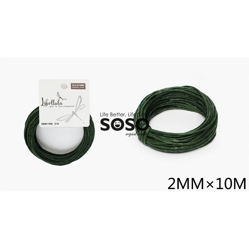 Filo di ferro rivestito verde muschio 2mm x 10m - 1