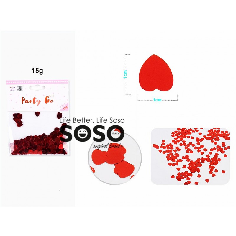 Coriandoli a cuore rosso 15g - 1