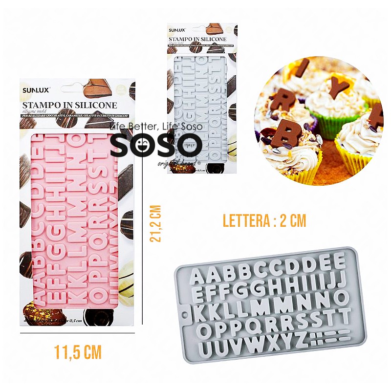 Stampi in silicone lettere 11.5x21.2cm - 1