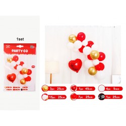 Set palloncini cuore rosso 31pz - 1