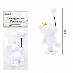 Decorazione bomboniere in resina orso bianco h.11cm - 1