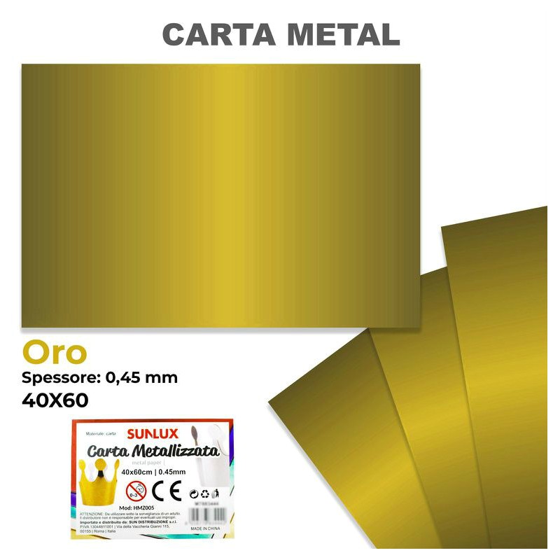 Carta Metallizzata ORO 40x60cm e 0,45 mm spessore - 1