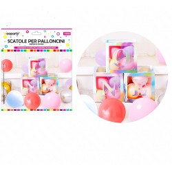 Scatole per palloncini 3 box one multicolor 30x30cm - 1