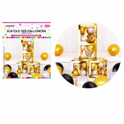 Scatole per palloncini 4 box love multicolor 30x30cm - 1