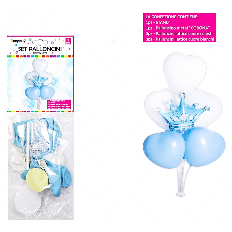 Set palloncini con stand  prince celeste 7pcs ass. - 1