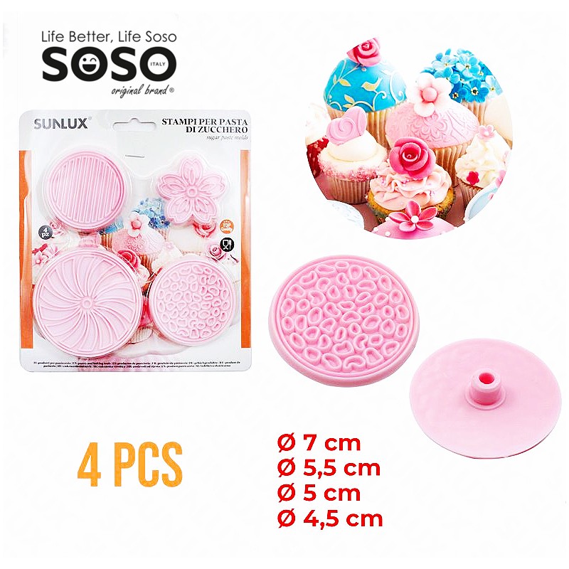 Stampi pasta di zucchero 4pcs mis. ass. - 1