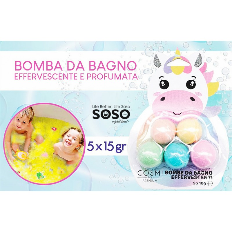 Bomba da bagno unicorno set 5pezzi per 15 gr - 1