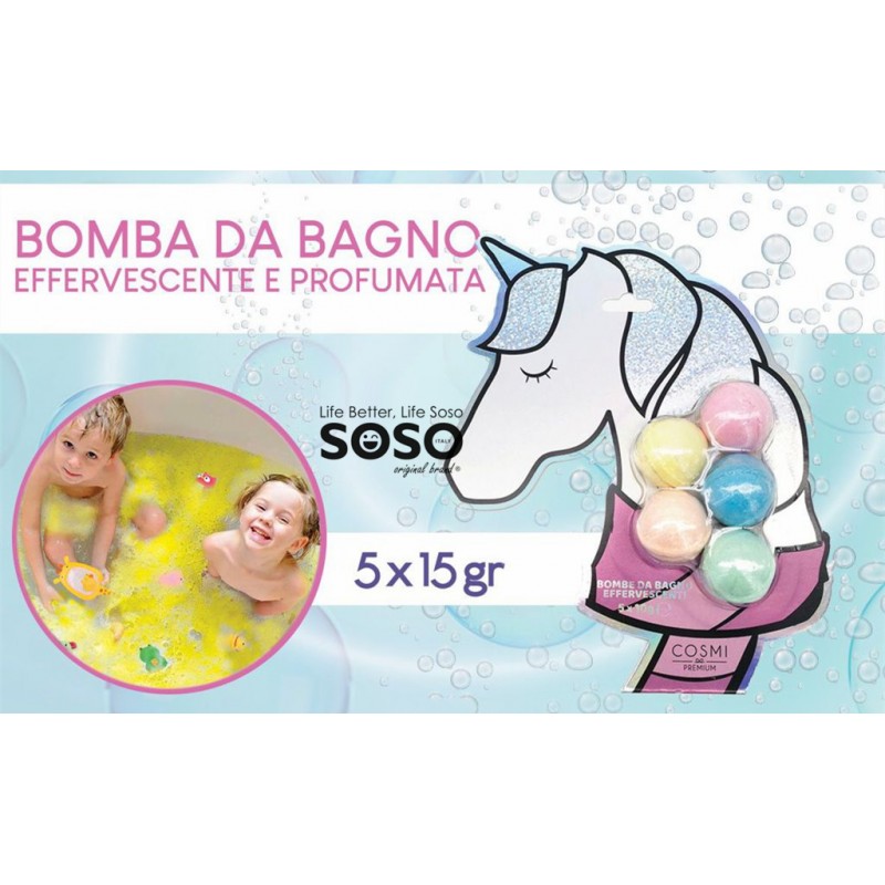 Bomba da bagno unicorno set 5pezzi per 15 gr - 1