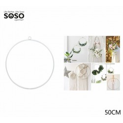 Anello decorativo metallo bianco opaco diametro 50cm - 4