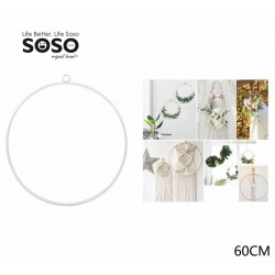 Anello decorativo metallico bianco opaco diametro 60cm - 1