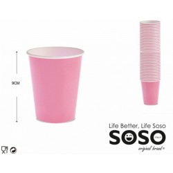 Bicchieri di carta rosa h.9cm 40pz - 1