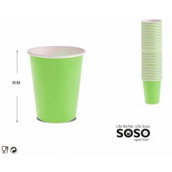 Bicchieri di carta h.9cm verde 40pz - 1