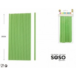 Cannucce di carta h.20cm 40pz verde - 1