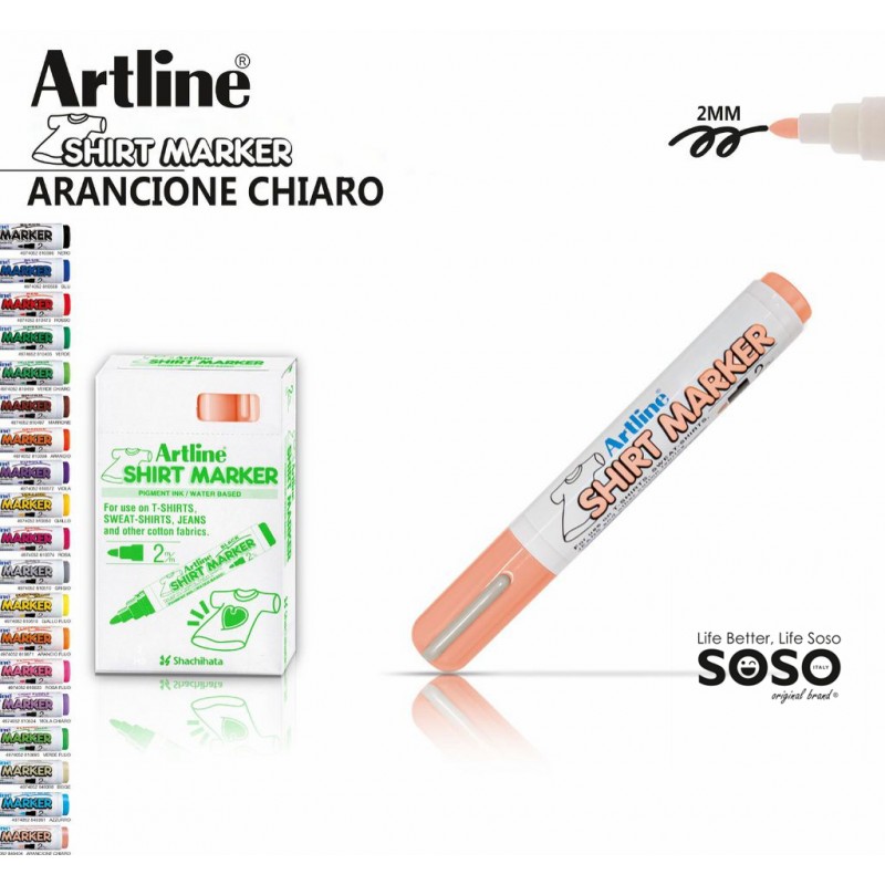 Artline T-shirt marker tessuto arancio chiaro - 1