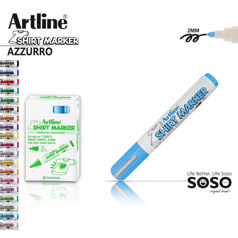 Artline T-shirt marker tessuto azzurro - 1