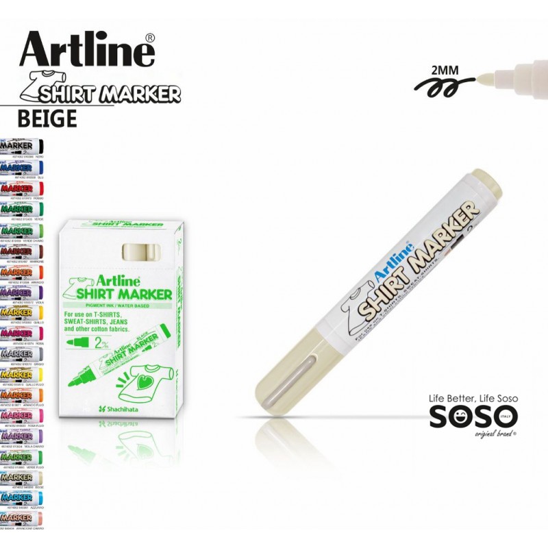 Artline T-shirt marker tessuto beige - 1