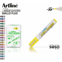 Artline T-shirt marker tessuto giallo fluo - 1