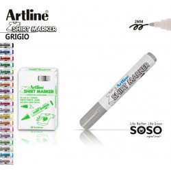 Artline T-shirt marker tessuto grigio - 1