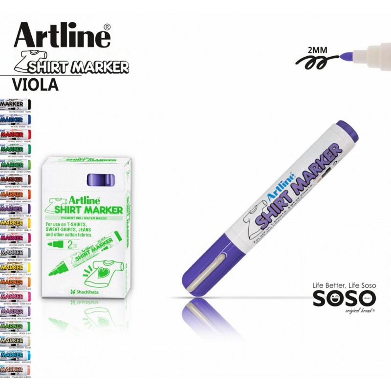 Artline T-shirt marker tessuto viola - 1