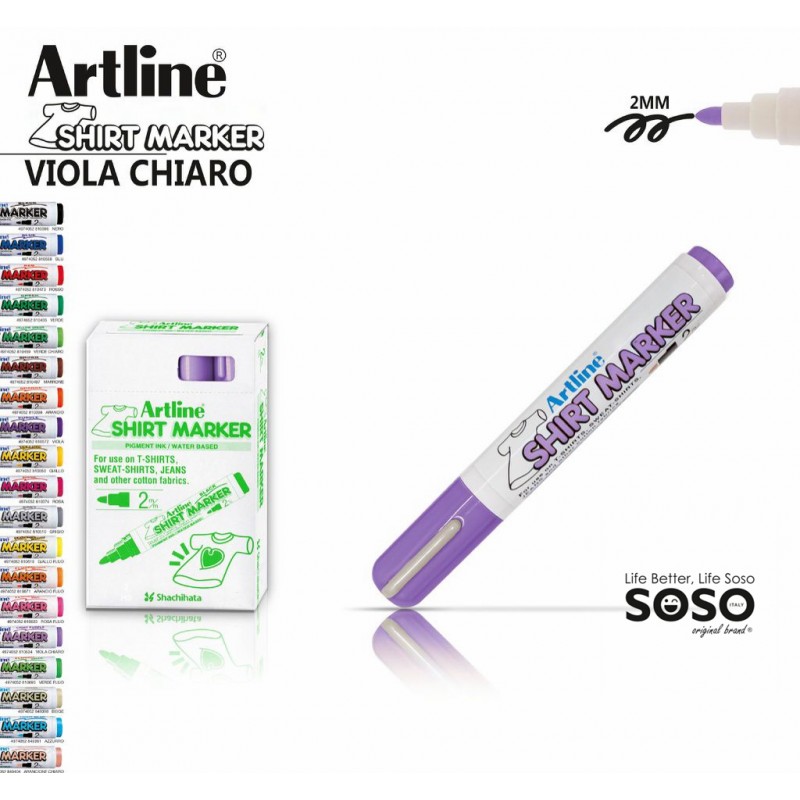 Artline T-shirt marker tessuto viola chiaro - 1