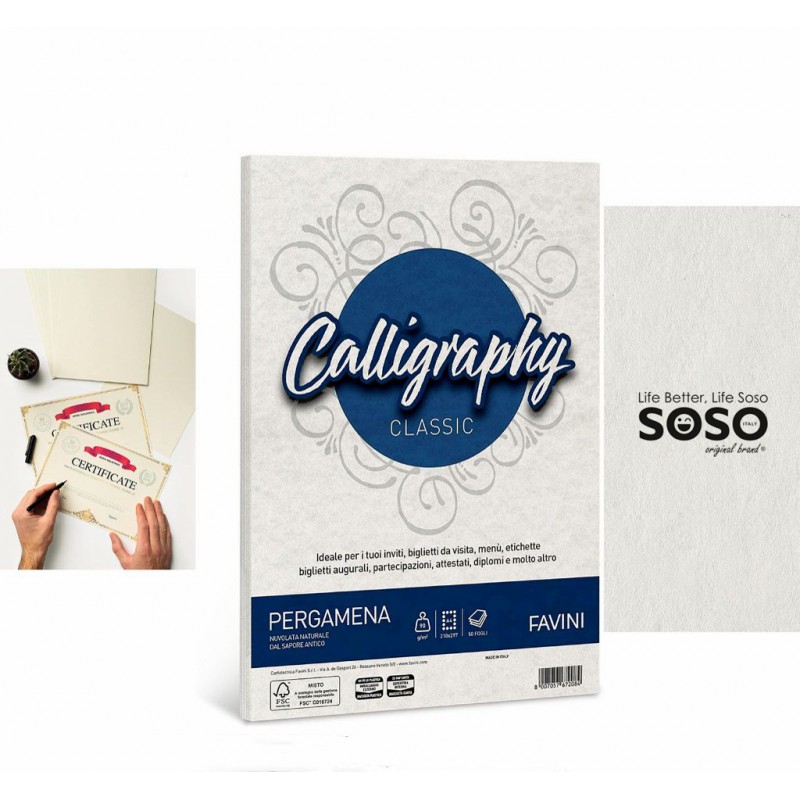 Favini calligraphy classic pergamena a4 90gr 50ff - 1