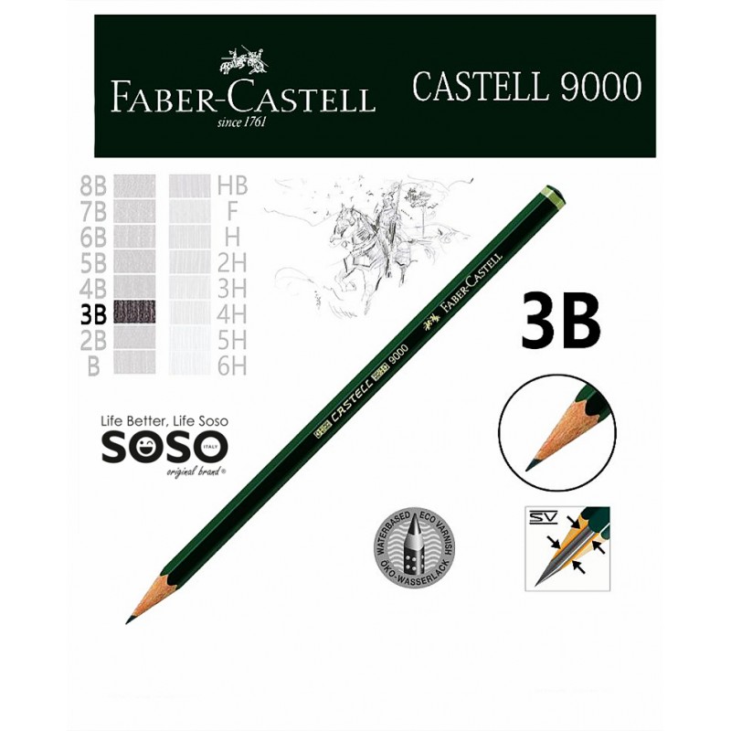 Faber-Castell castell 9000 matita di grafite 3B - 1