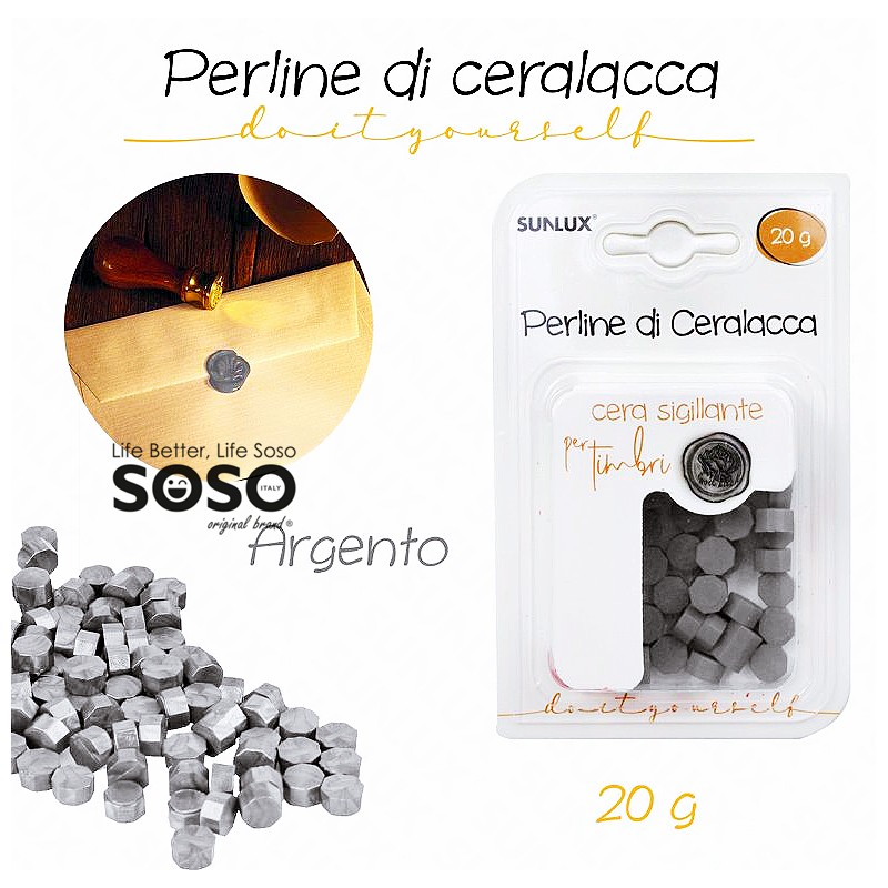 Perline di ceralacca colore argento 20g - 1