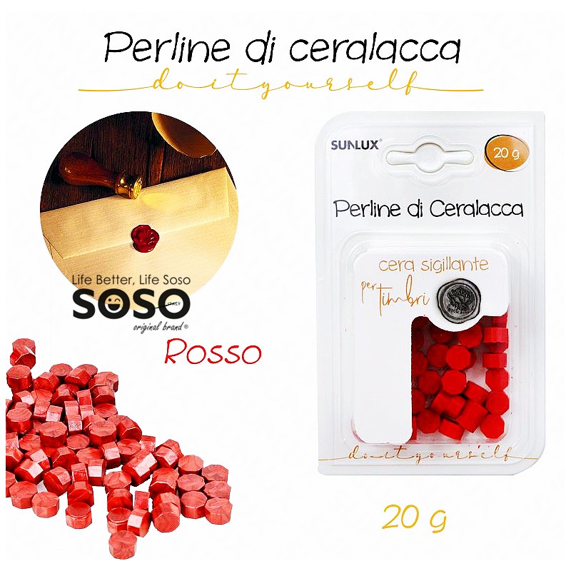 Ceralacca per timbri in perle - confezione da 20 - Rosso – La