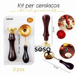 Kit per ceralacca rtimbro + cucchiaio 2pezzi