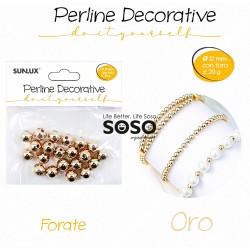 Perline decorative forate oro diametro 12mm 20g - 1