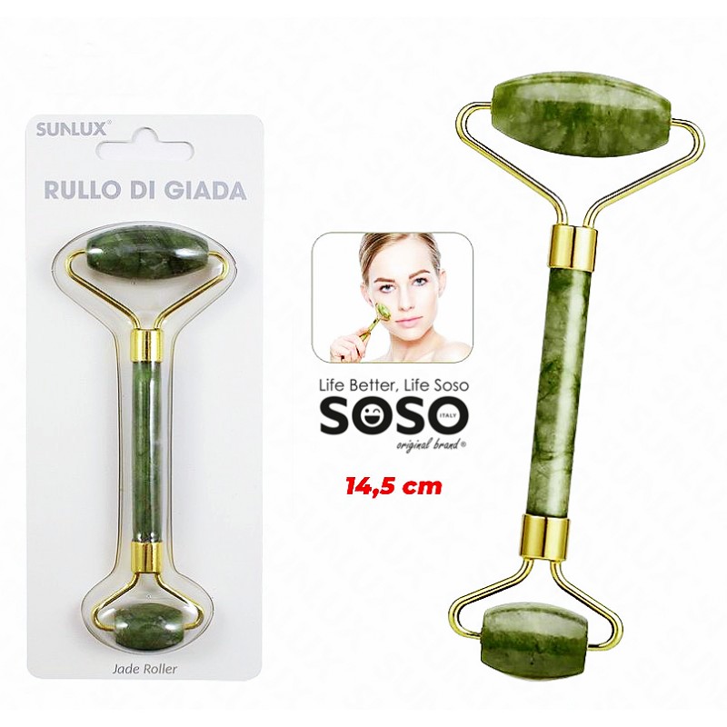 Rullo di giada massaggiatore viso lunghezza 14.5cm - 1