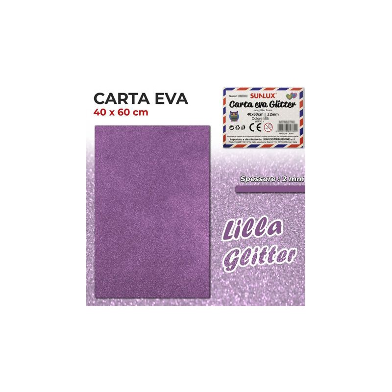 Carta EVA Glitter LILLA 40x60cm da 2mm spessore - 1