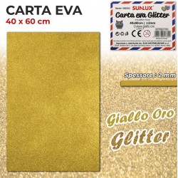 Carta EVA Glitter GIALLO ORO 40x60cm da 2mm spessore - 1