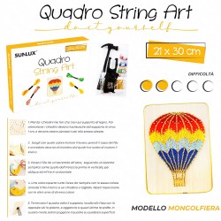 Quadro string art modello mongolfiera dimensione 15x20cm - 1