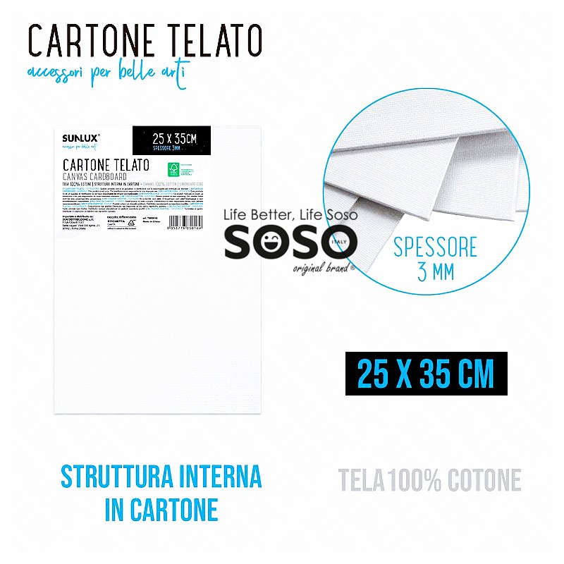 Cartone Telato 3 mm cm 25x35