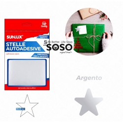 Stelle adesive argento metal 5 fogli 100 stelle dimensione 3x3cm - 1