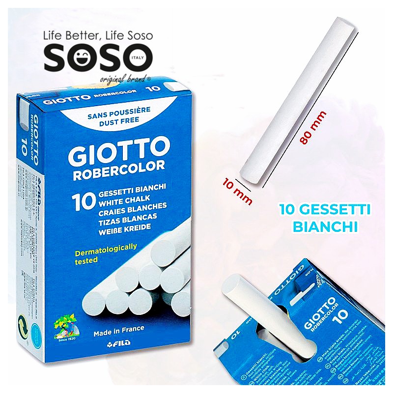 Giotto 10 gessetti bianchi 10x80mm - 1