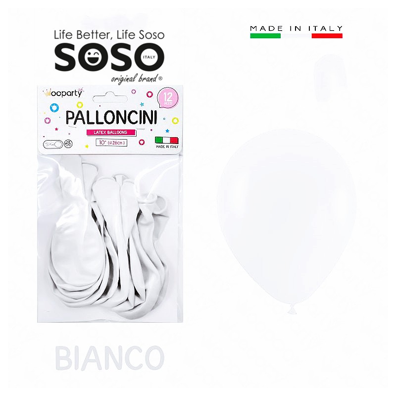 Palloncini latex balloons bianco dimensione 10' circa 26cm - 1