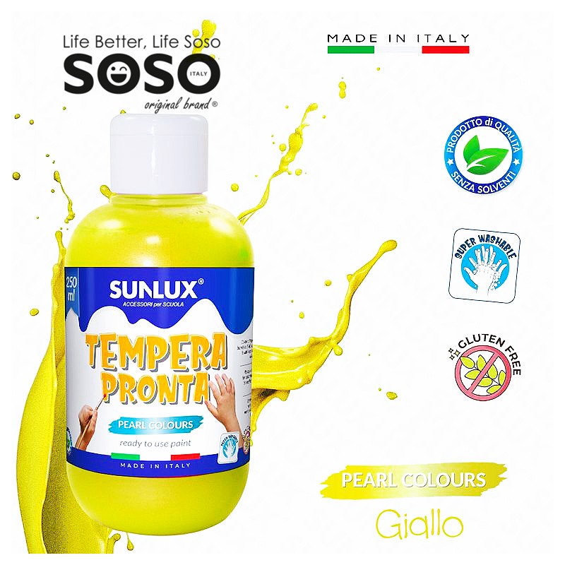 Tempera pronta giallo perlato 250ml - 1