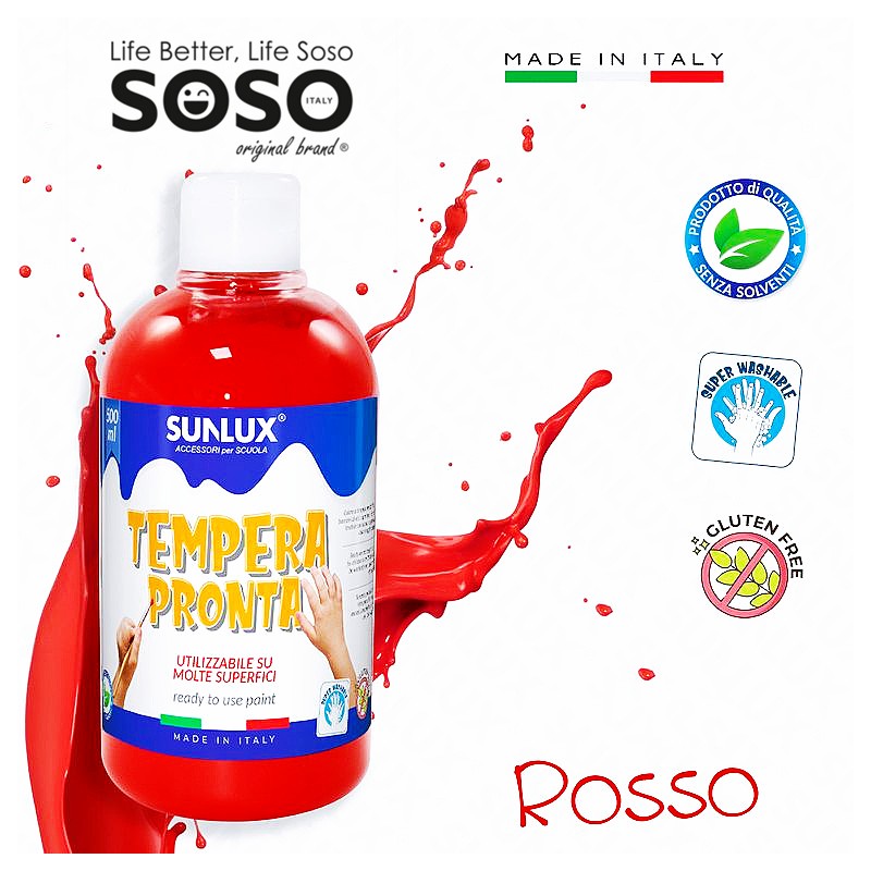 Tempera pronta ml.500 rosso vermiglio - Nadir Cancelleria