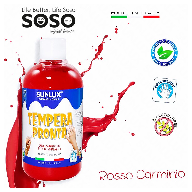 Tempera pronta rosso carminio 500ml - 1