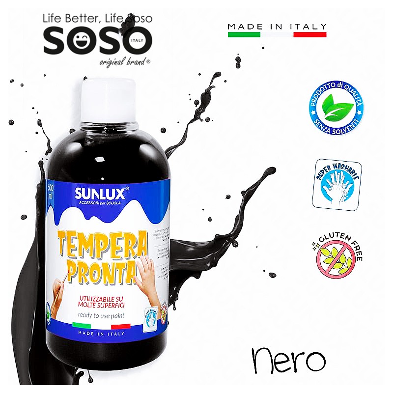 Tempera pronta nero 500ml - 1